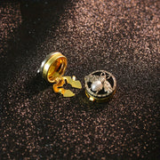 Golden Copper Bee Cufflinks and Shirt Buttons Set for Formal Wear