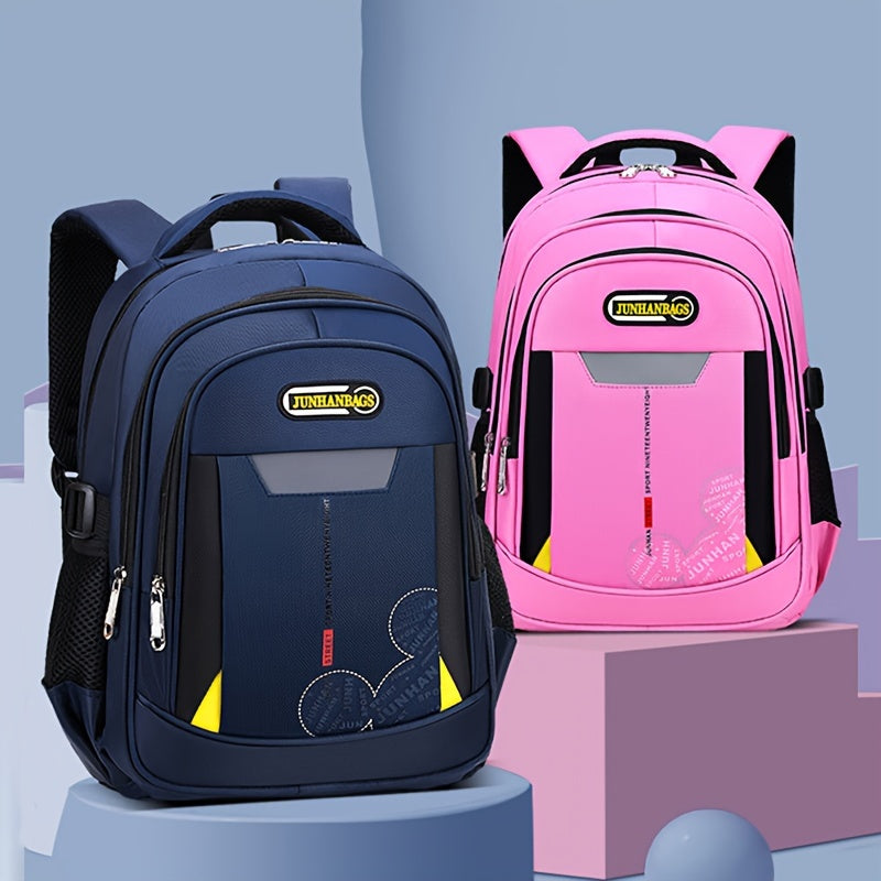 Large Capacity Multi-Layer Nylon Backpack for Students with Side Bottle Pocket