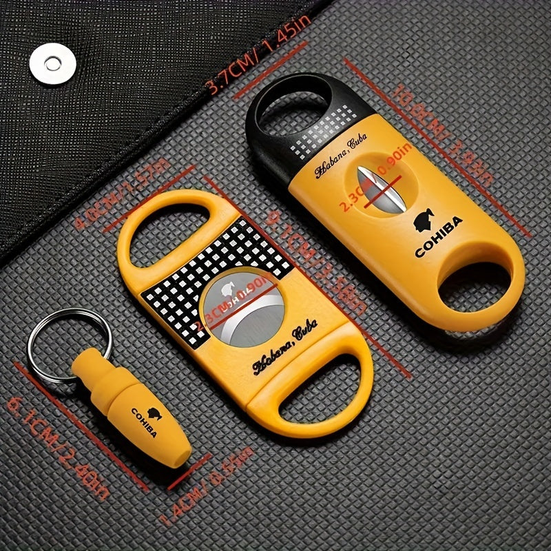 Cigar Scissors Set Stainless Steel Double-Edged Cutting Tool for Enthusiasts