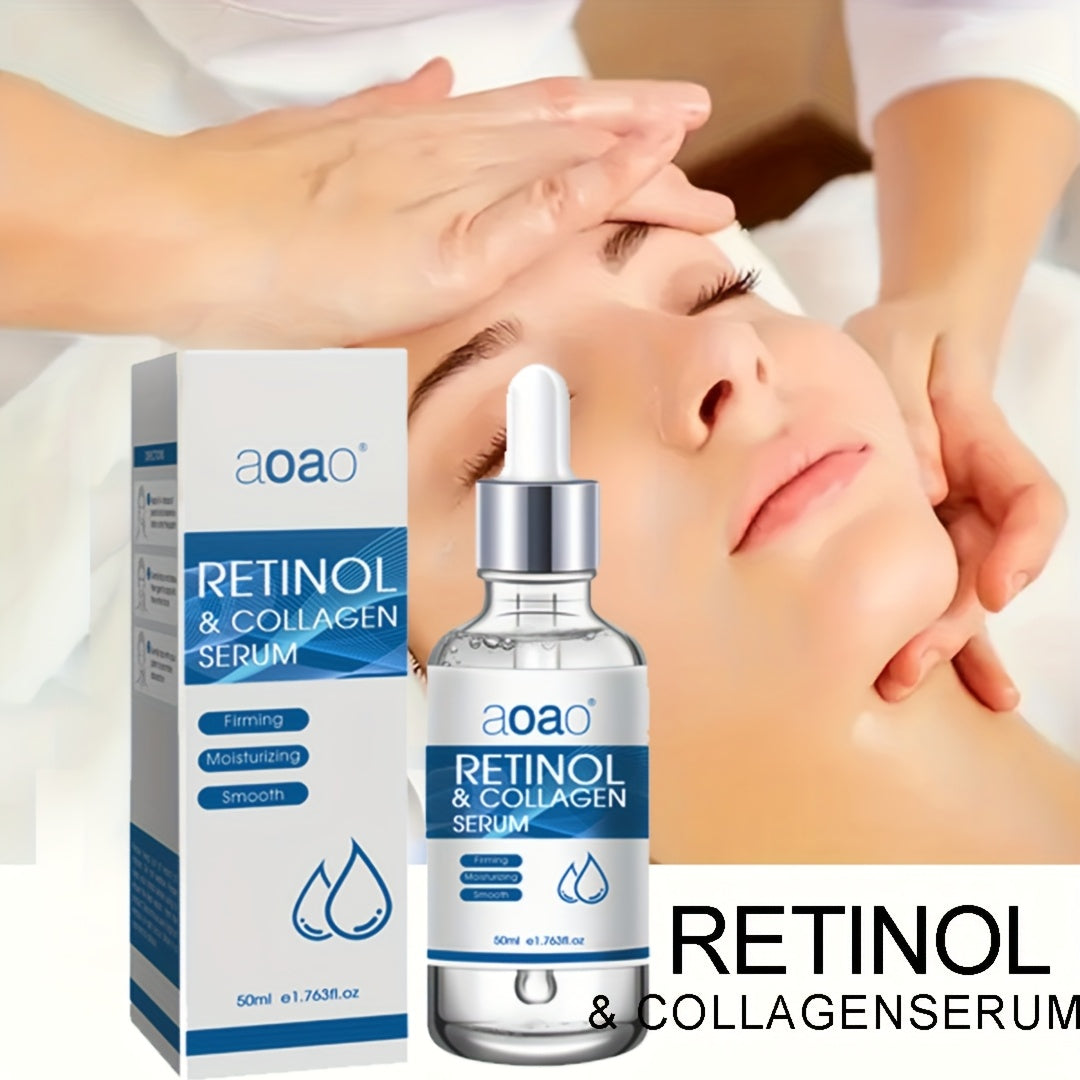 Unisex Facial Serum with Retinol Collagen Hyaluronic Acid Moisturizing Alcohol-Free