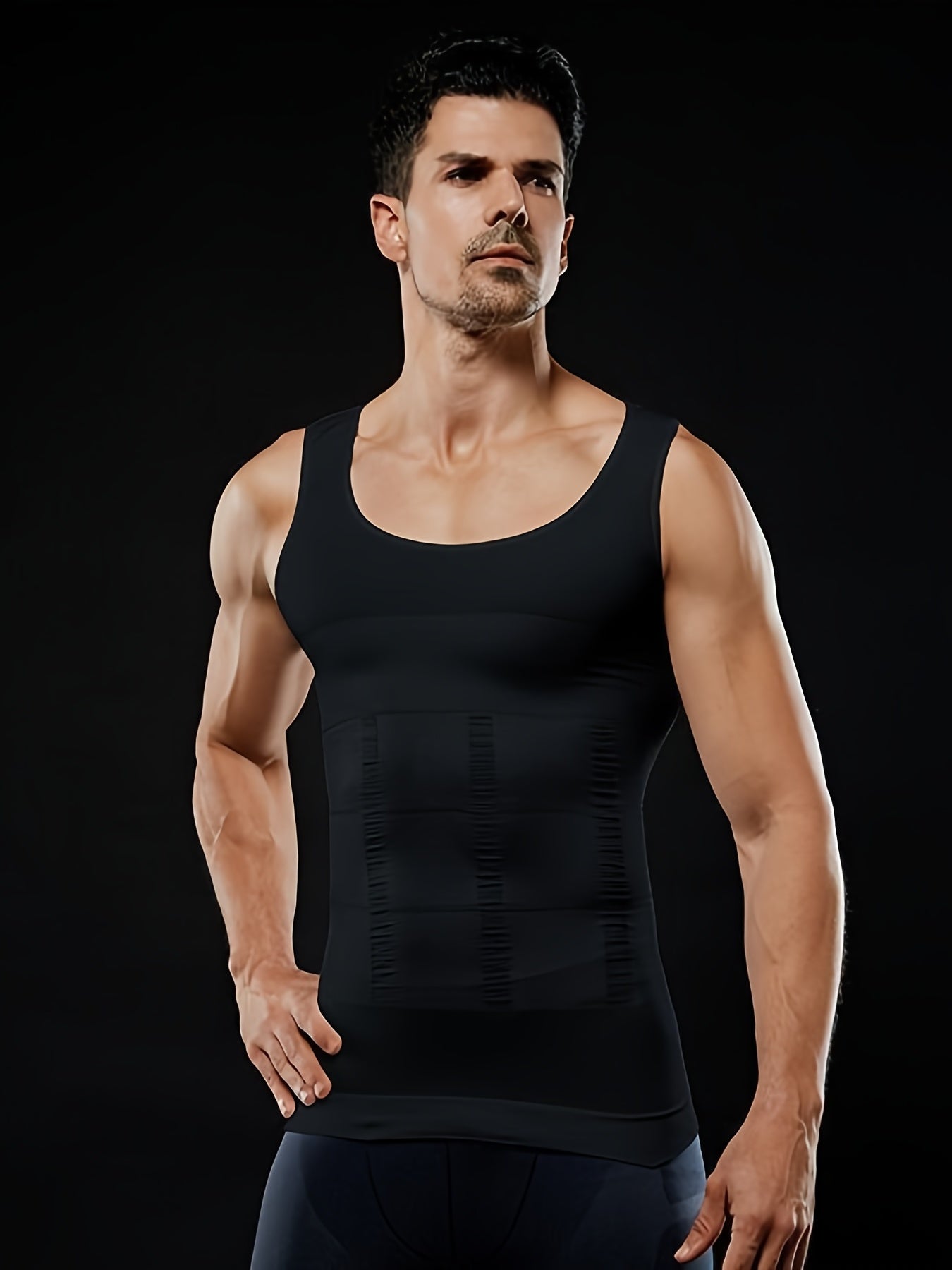 Men's Slimming Compression Tank Top High Stretch Solid Color Sleeveless Vest