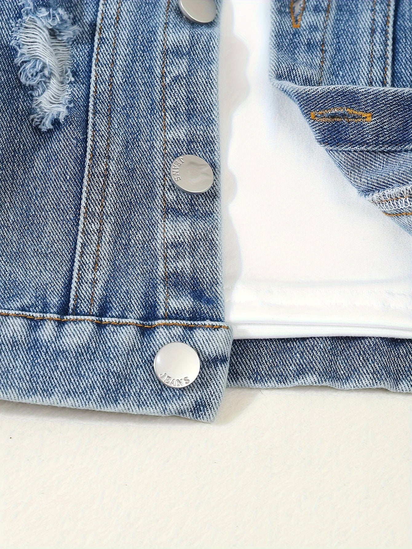 Детский комплект из джинсовой ткани для мальчиков: футболка с длинным рукавом, рваные джинсы, осень-зима, повседневный стиль