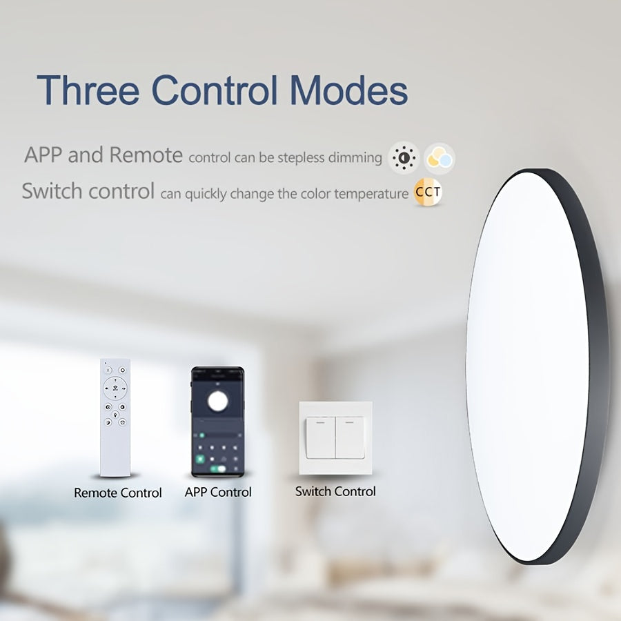 Smart Ceiling Light 18-80W Dimmable LED App Remote Control Adjustable Moisture Proof for Bedroom Living Room