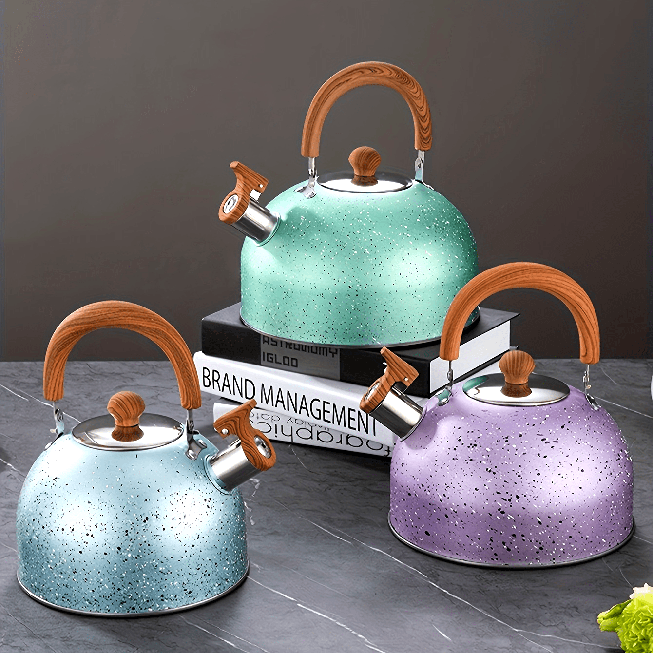 Stainless Steel Boiling Water Kettle with Flat Bottom Whistle for Daily Use