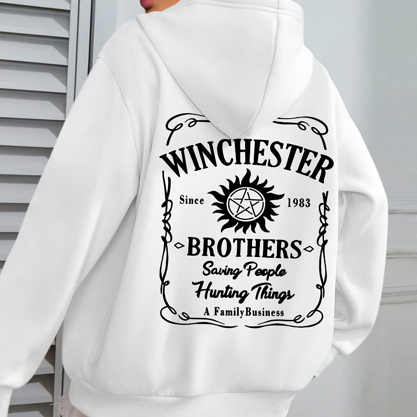 Plus Size Green Hoodie Casual Pullover with Star Floral Design