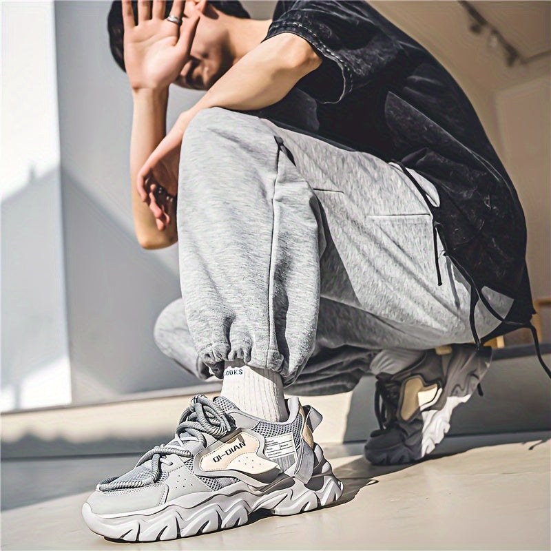 Men's All-Season Sneakers Breathable Non-Slip Thick Sole for Running Training Casual