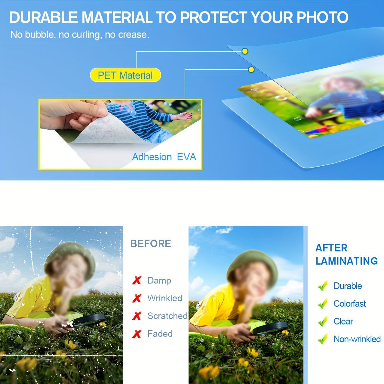 9x11.5 Inch Clear Thermal Laminating Sheets 5mil Round Corners Pack of 50 or 100