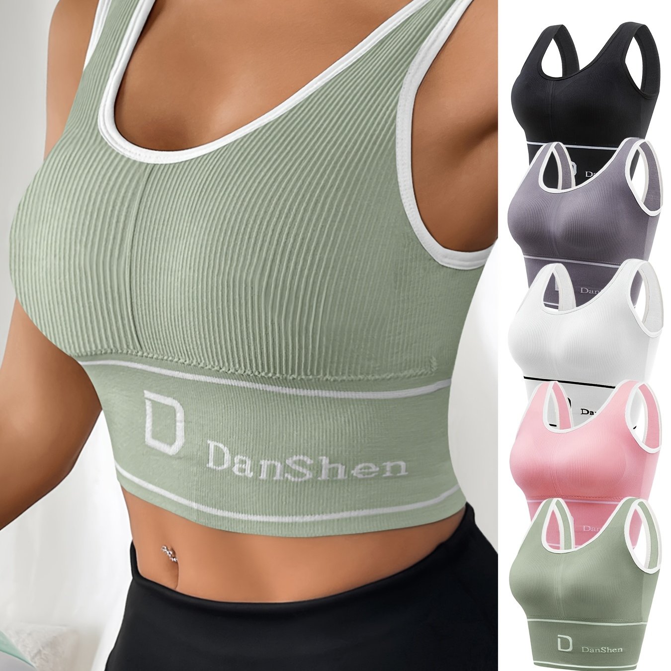 Plus Size Sports Bra 5-Pack Backless Padded Supportive Yoga Running
