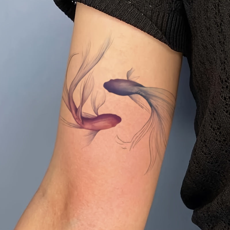 Unisex Fish Scale Temporary Tattoo Sticker Waterproof Non-Glitter Durable