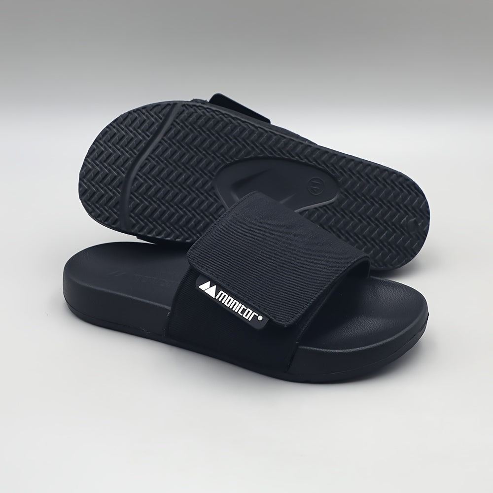 Мужские регулируемые тапочки с открытым носком однотонного цвета и нескользящей подошвой из EVA