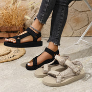 Women's Adjustable Lace-up Sandals Soft Non-slip Hiking Casual Wedges