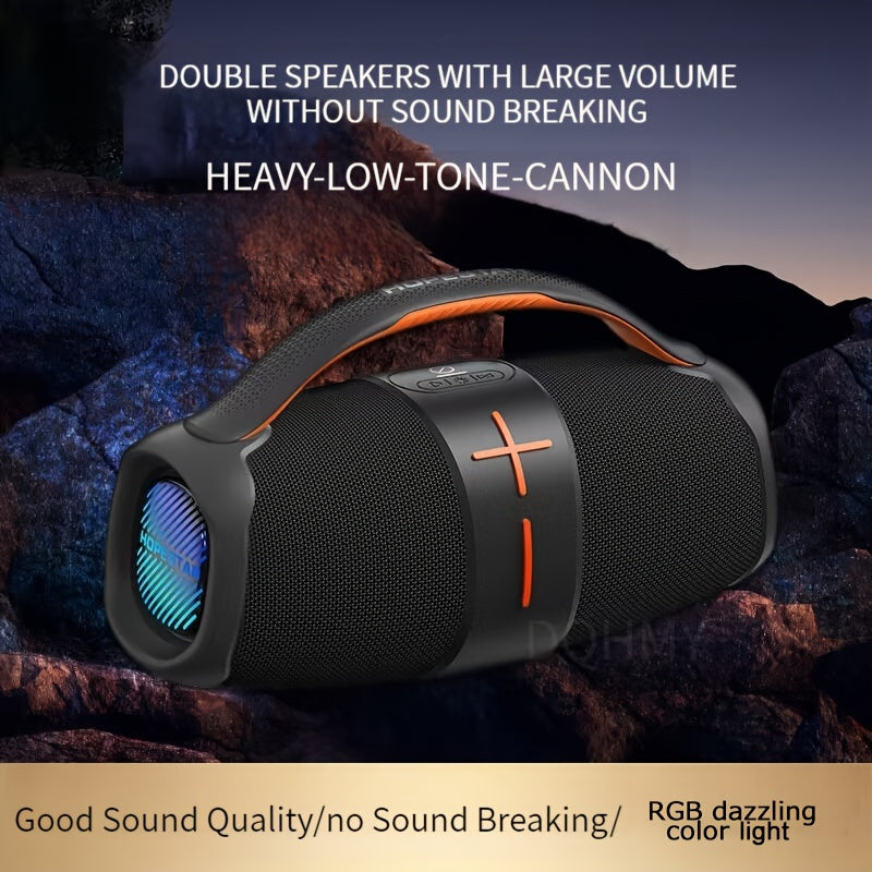 Wireless Speakers 20W Subwoofer Portable Bluetooth with TWS RGB Lights Waterproof IPX6