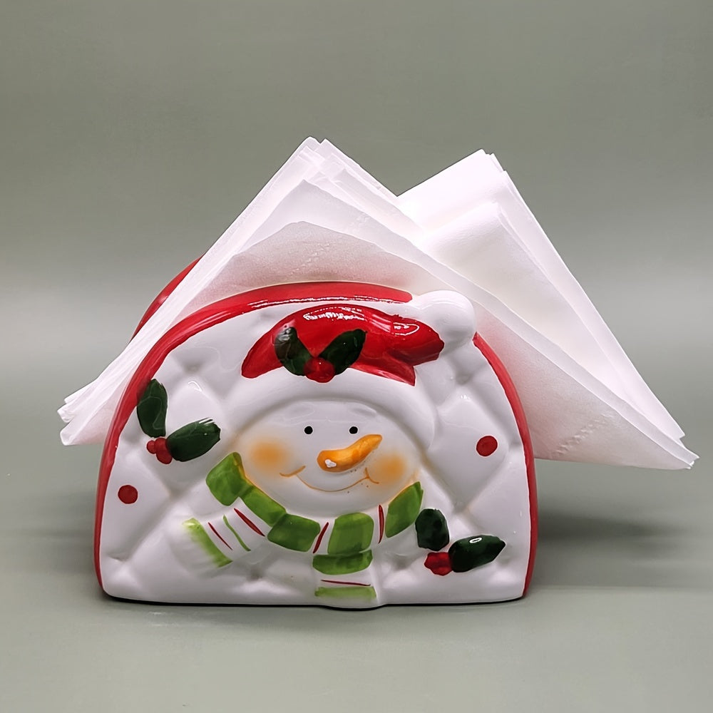 Decorative Ceramic Tissue Holder Santa Snowman Holiday Home Hotel Restaurant