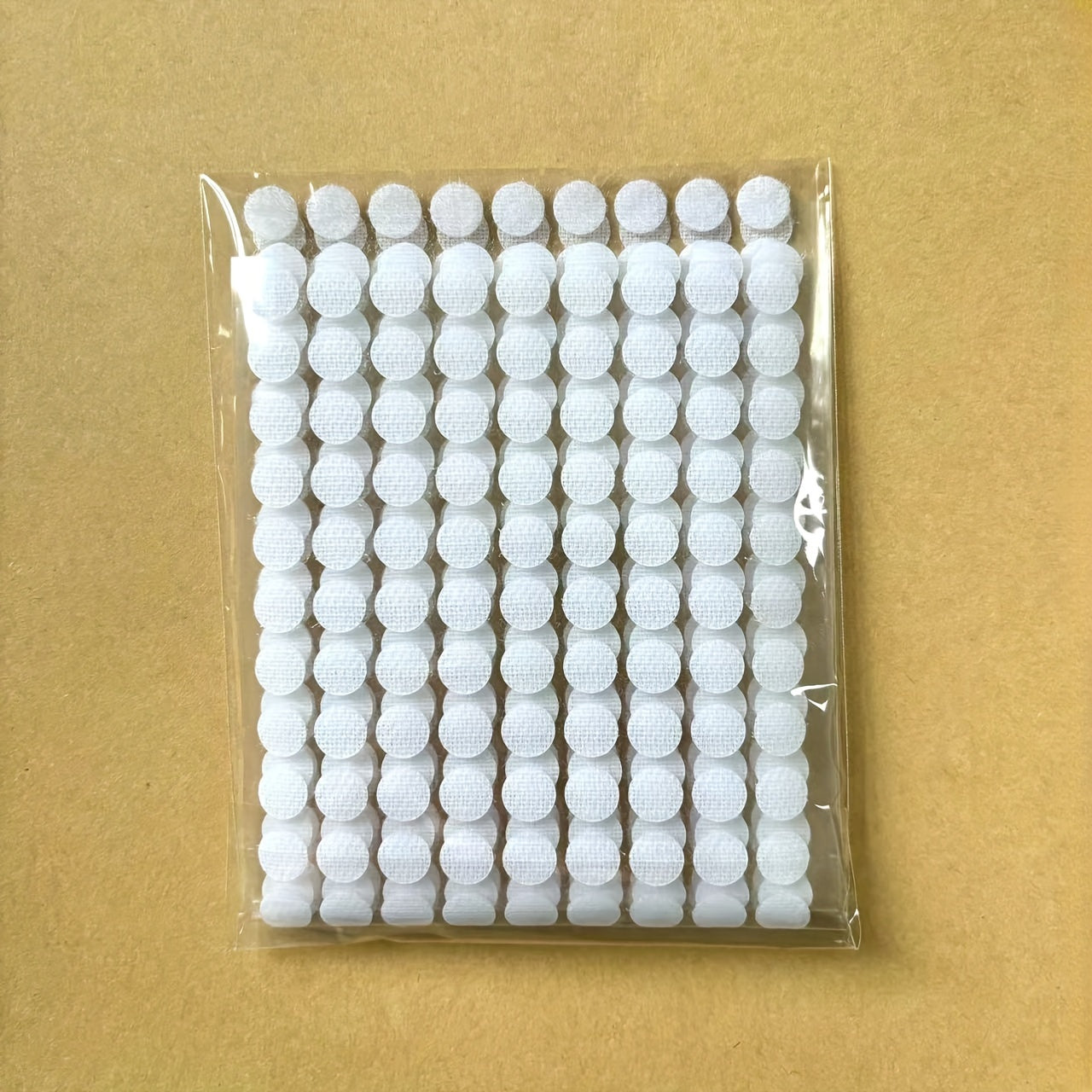 Self-Adhesive Hook and Loop Dots White Nylon 0.99 cm Pack of 400