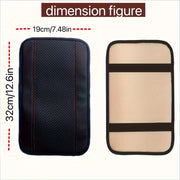 Car Armrest Cover Leather Quilted Black All-Season Vehicle Interior Protector