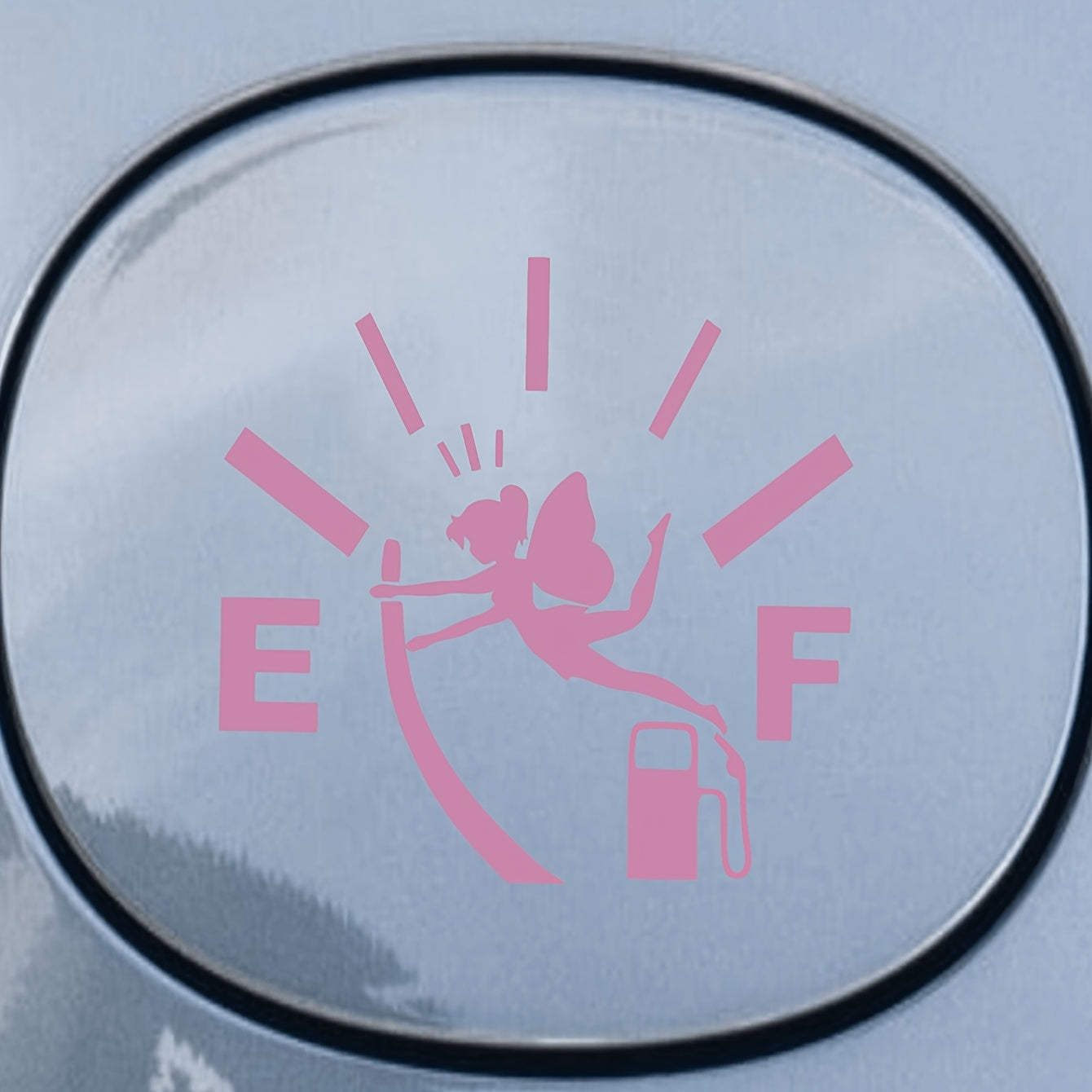 Наклейка на крышку бензобака с забавным индикатором уровня топлива, бегущая на пустом баке