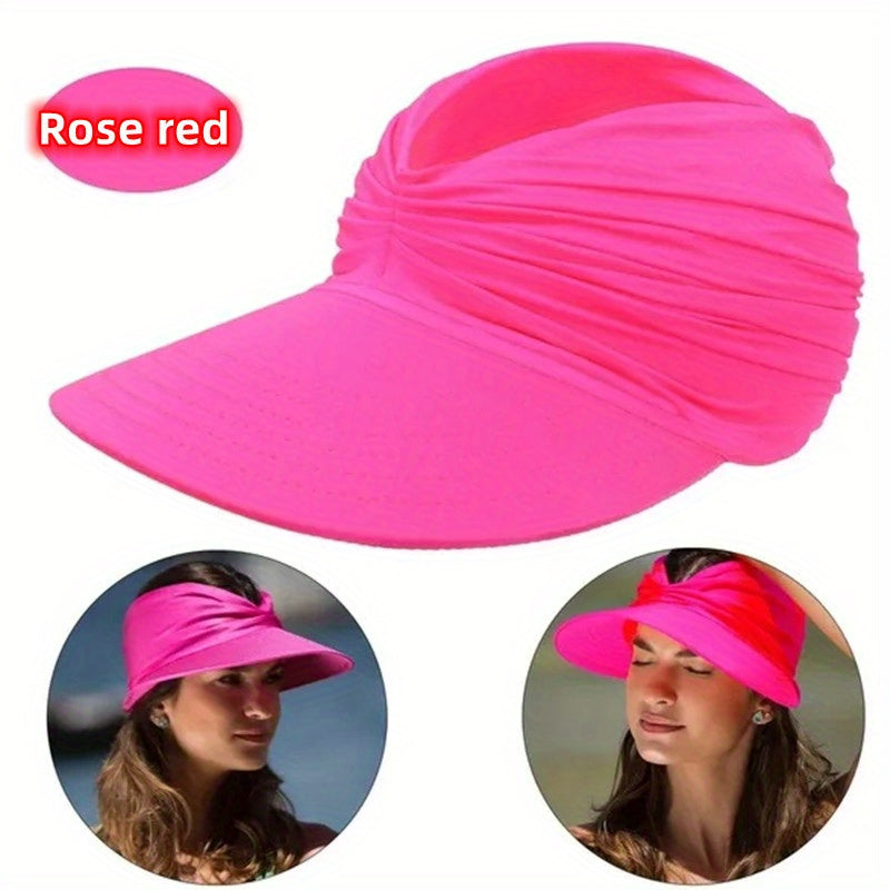 Women’s Sun Hat Nylon Woven Beach Hat with Sun Protection for Spring Summer Autumn