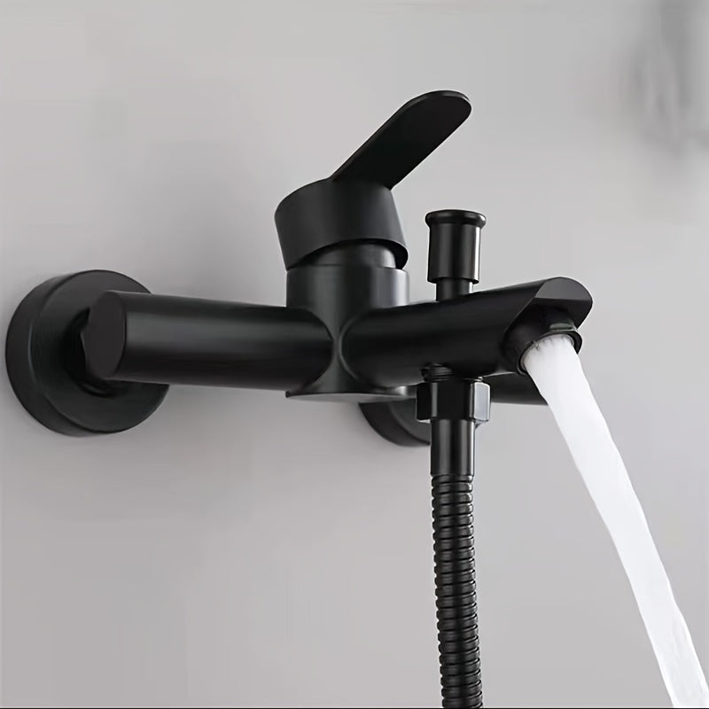 Wall-Mounted 3-Way Diverter Faucet Stainless Steel Classic Painted Finish