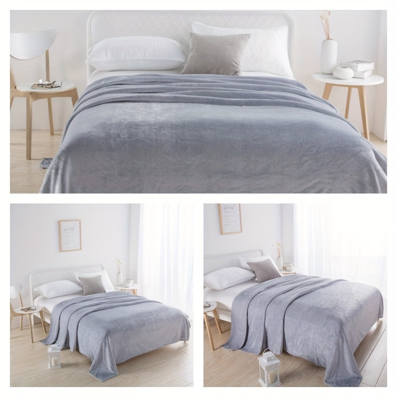 Reversible Flannel Fleece Throw Blanket for Couch Bed Camping and Travel