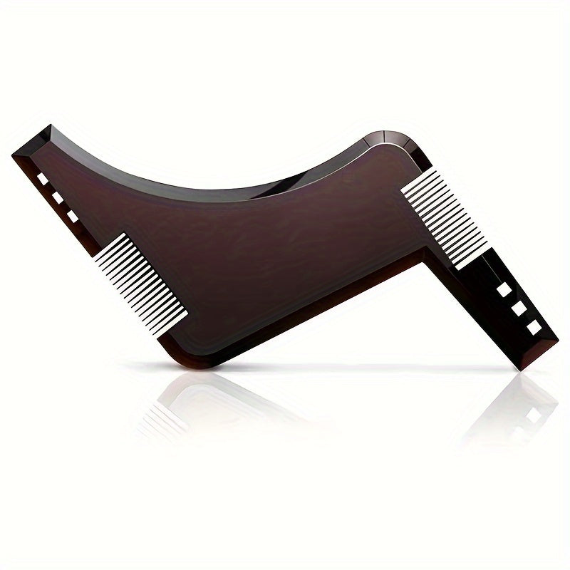 Peine y plantilla para dar forma a la barba de hombre para el cuidado y peinado diario