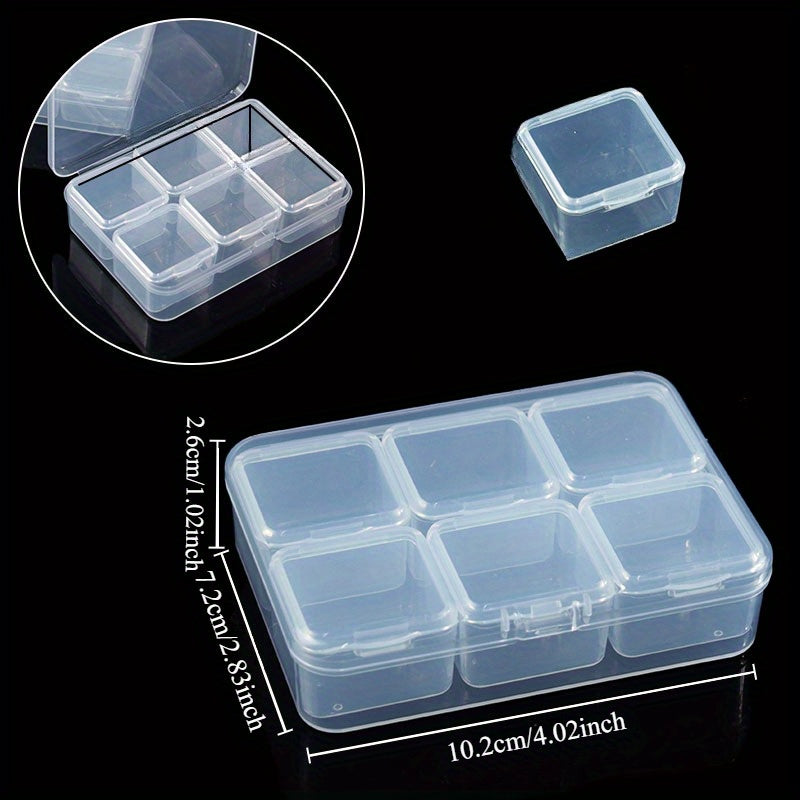 Clear Plastic Organizer with Adjustable Compartments for Beads Jewelry Crafts