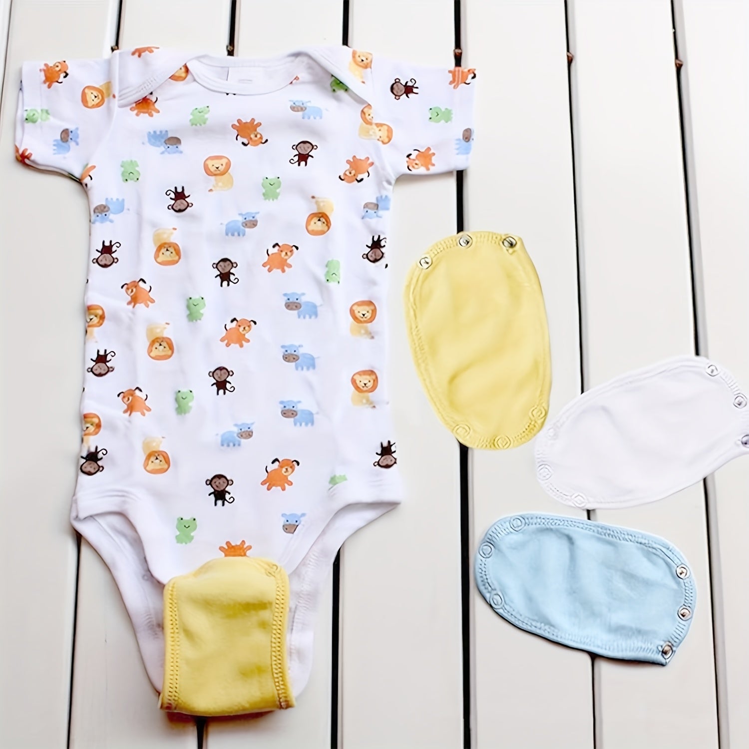 Baby Romper Extenders Set of 2 or 4 for Small Children White Pink Polyester