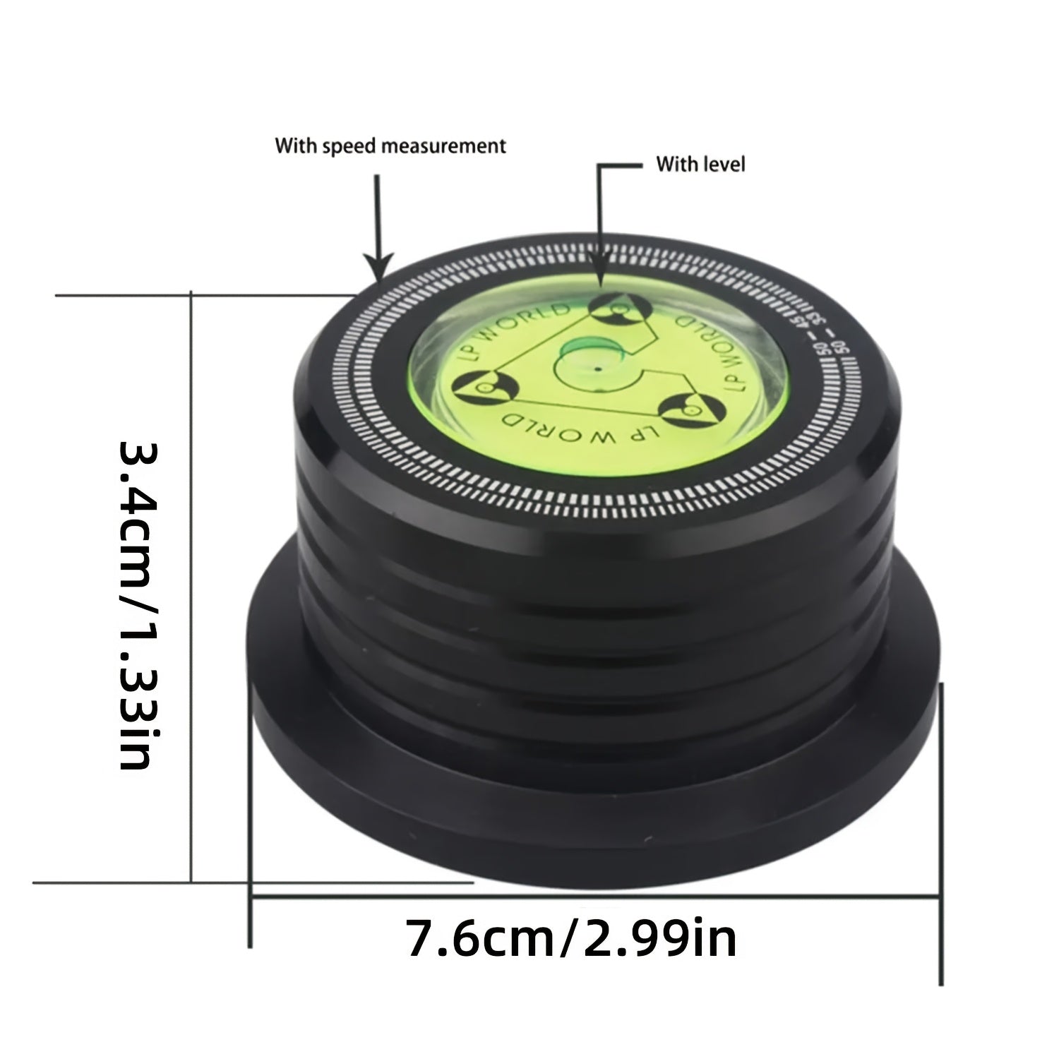 High-Precision Vinyl Record Stabilizer Aluminum Alloy Bubble Level for DJs No Battery