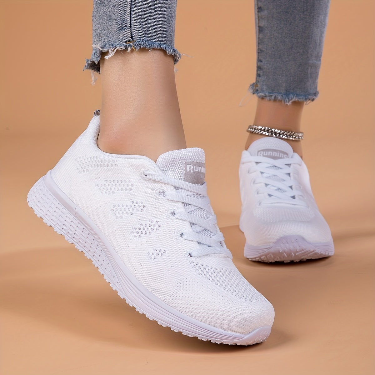 Women's Breathable Mesh Running Shoes Casual Sneakers Pink Gray Lightweight