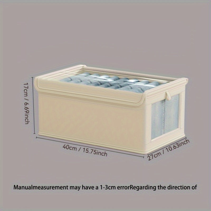 Foldable Oxford Cloth Storage Box with Clear Window for Clothes and Household Items