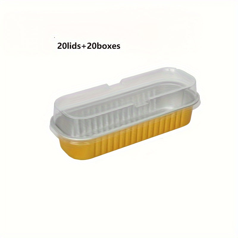 20 Pack Disposable Aluminum Foil Mini Bread Pans with Lids 6.8oz Rectangular Baking Cups for Bread Cheesecakes