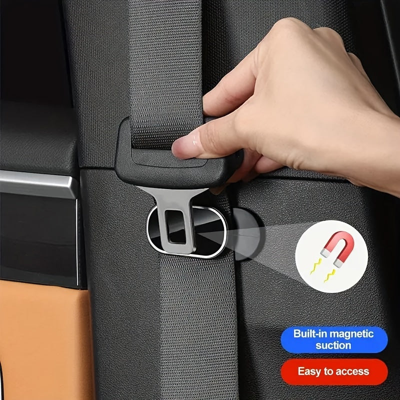 Universal Car Seat Belt Magnetic Bracket Anti-Wear Stabilizer Adjustable Grip