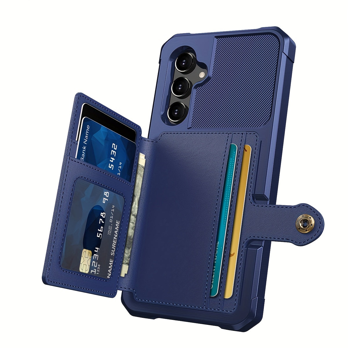 Faux Leather Card Holder Phone Case for Galaxy A55 5G A35 5G with Card Slot Shockproof Durable TPU Flip Wallet