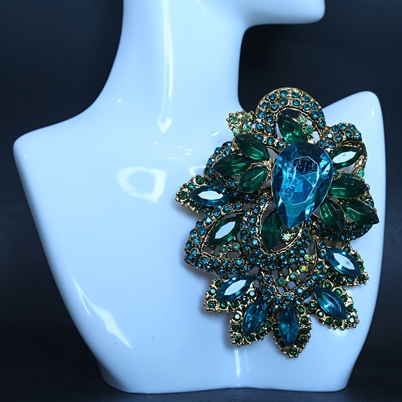 Women's Rhinestone Lapel Pin Sparkling Badge for Dress Sweater Clothing Decor