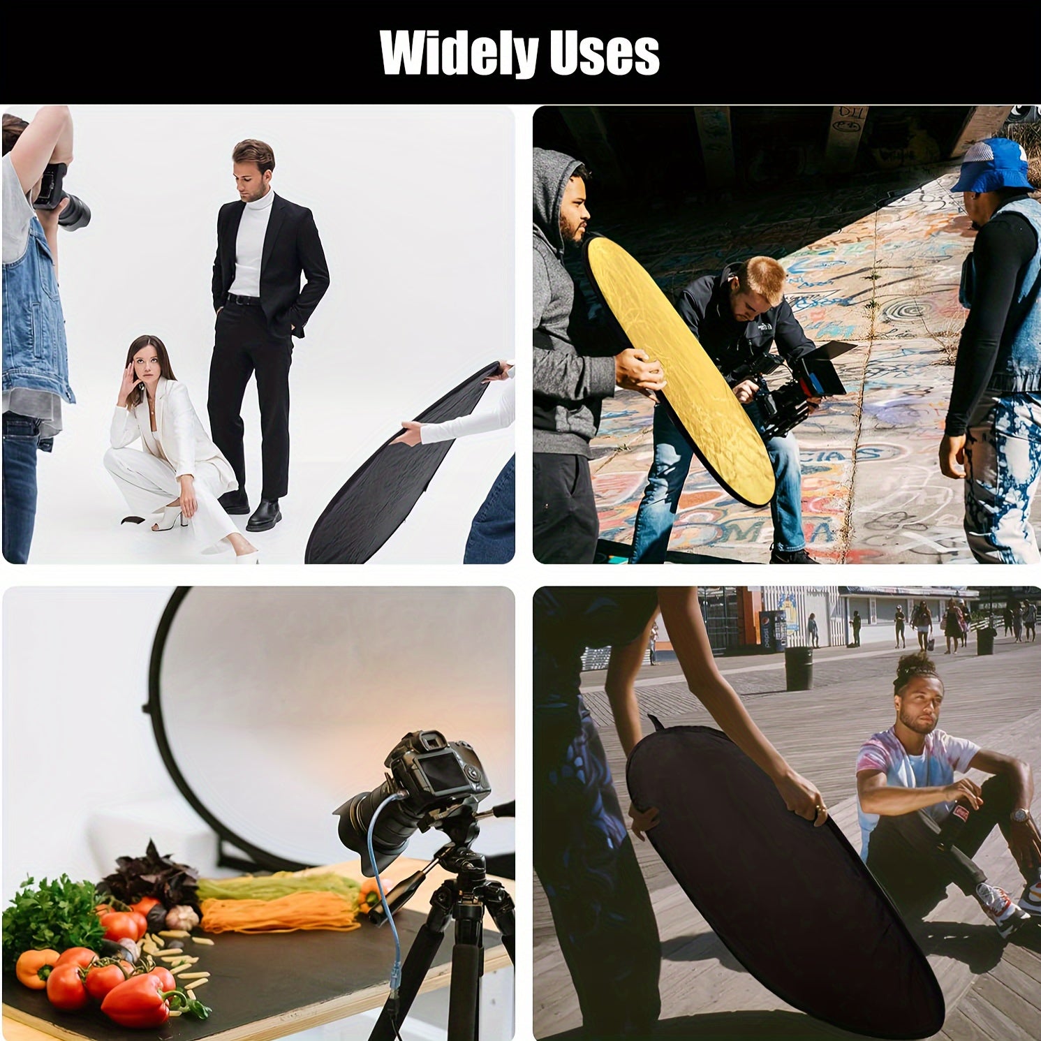 5-in-1 Oval Photography Reflector Collapsible Portable Light Diffuser 60x90cm 90x120cm