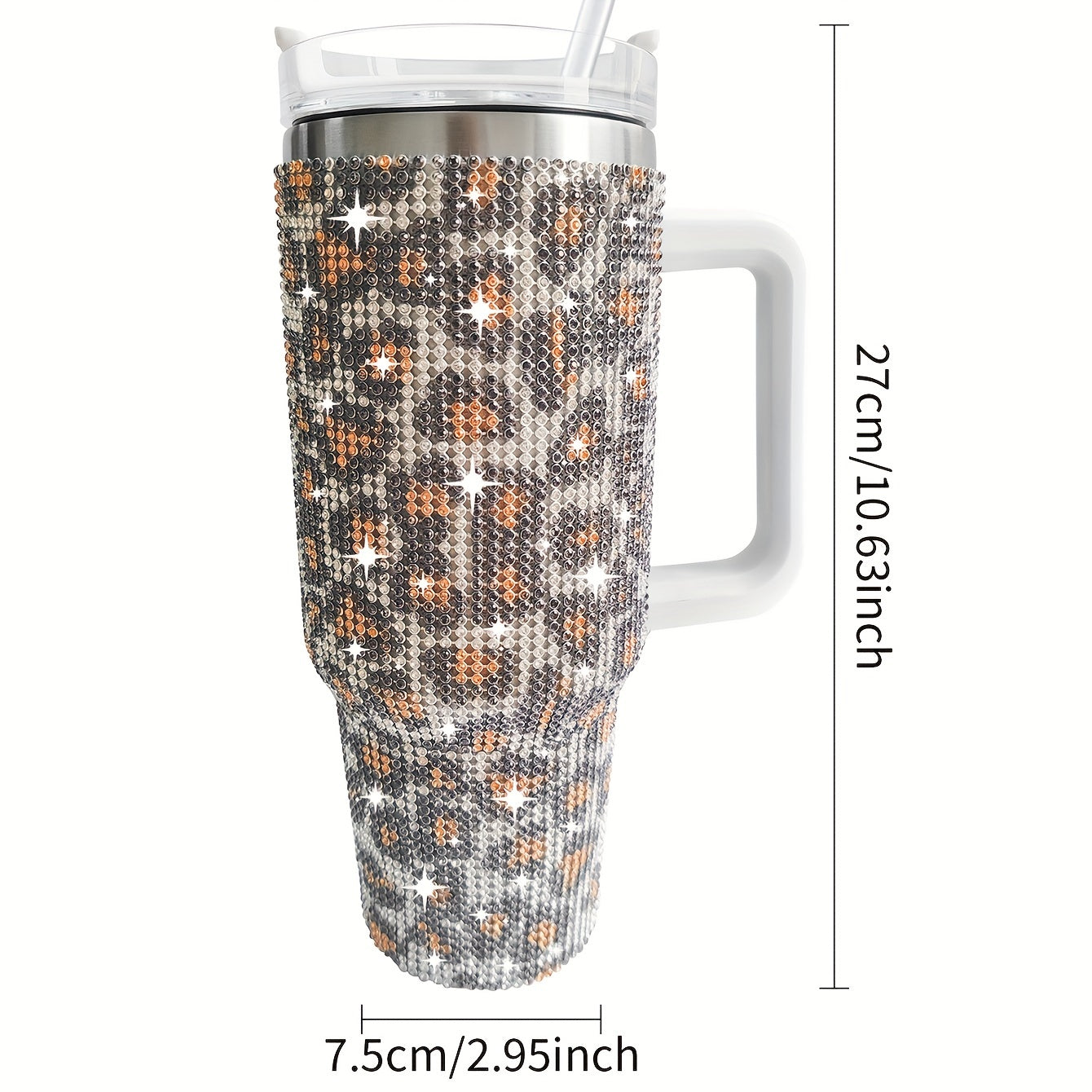 Insulated 40oz Stainless Steel Tumbler with Lid and Straw for Travel and Home