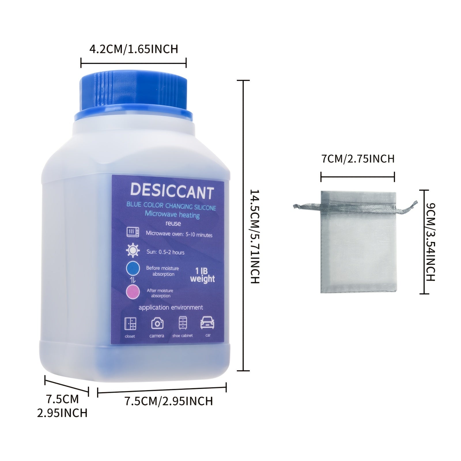 Силикагельевые мешки-осушители 450 г, портативные поглотители влаги для автомобиля и дома