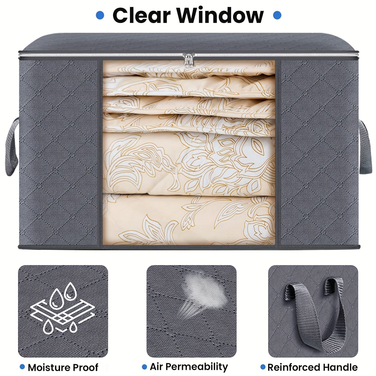 Foldable Fabric Storage Bins for Clothes Blankets and Organization Large Capacity