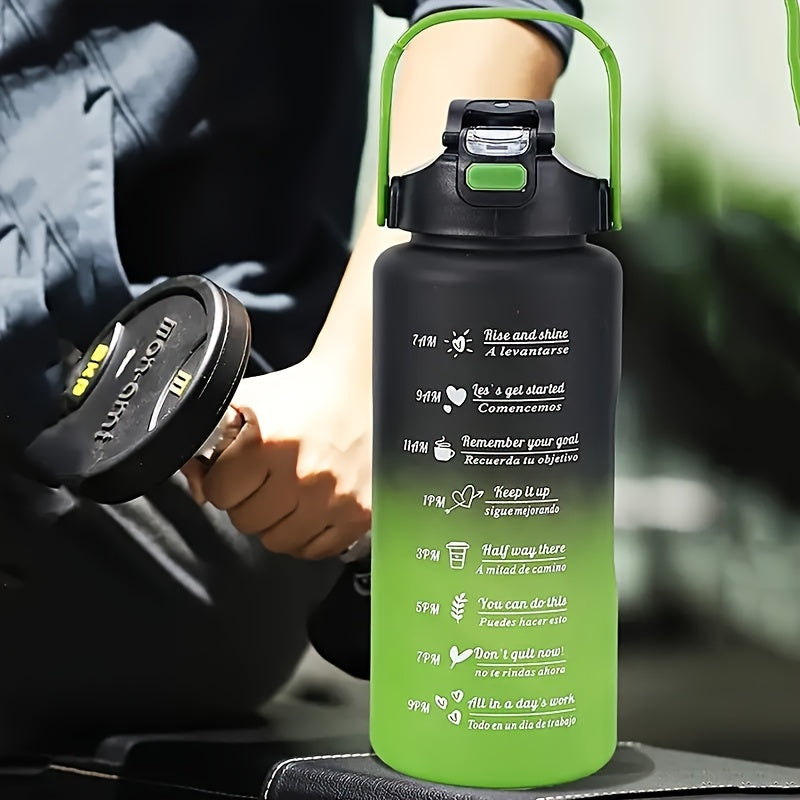 Set of 3 Motivational Water Bottles 2000ml 800ml 300ml with Straw and Sleeve