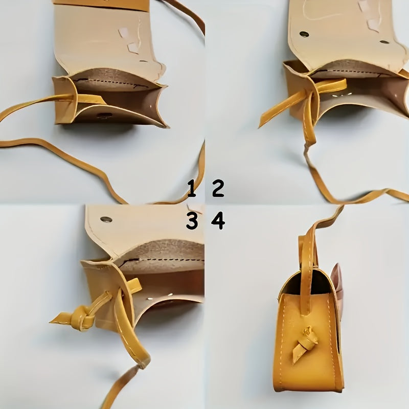 Мини-сумка через плечо для женщин, мультяшный дизайн, из искусственной кожи, моющаяся, с застежкой-кнопкой, в нескольких цветах