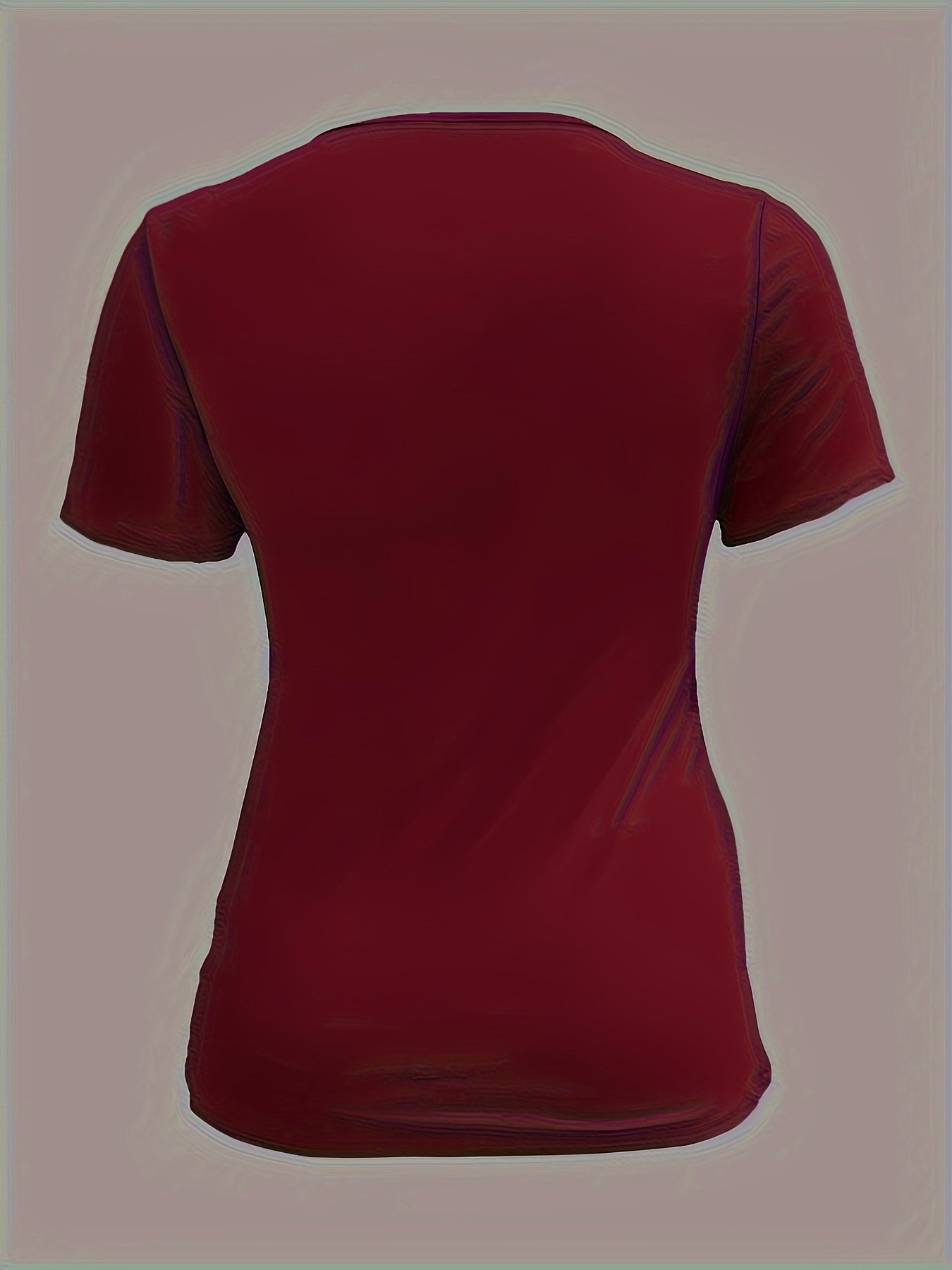 Plus Size Heart Print T-Shirt Women's Casual Short Sleeve Top