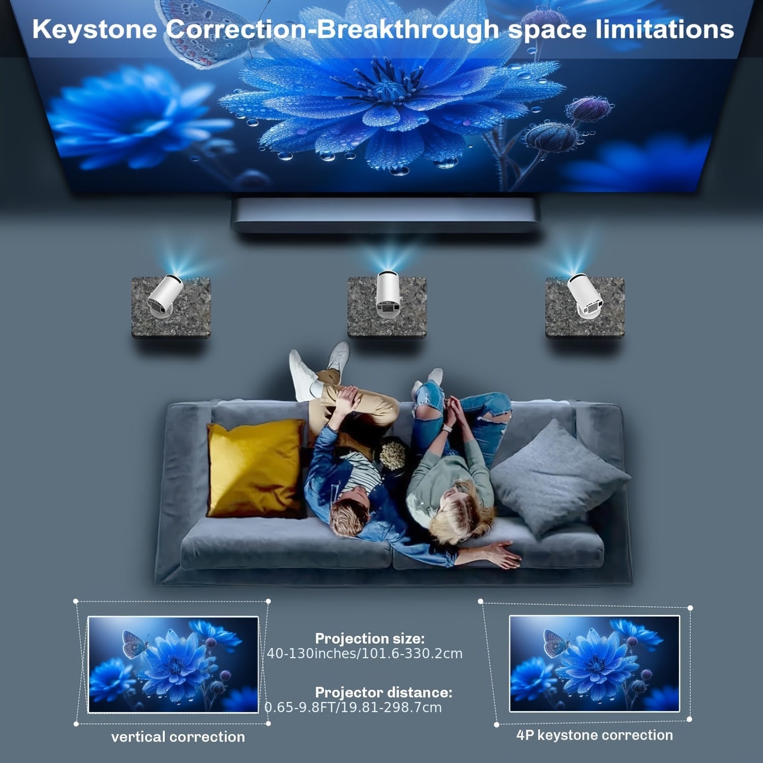 Biznes proyektori 180° sozlanadigan To'liq HD 720P 170 ANSI Yorqinlik