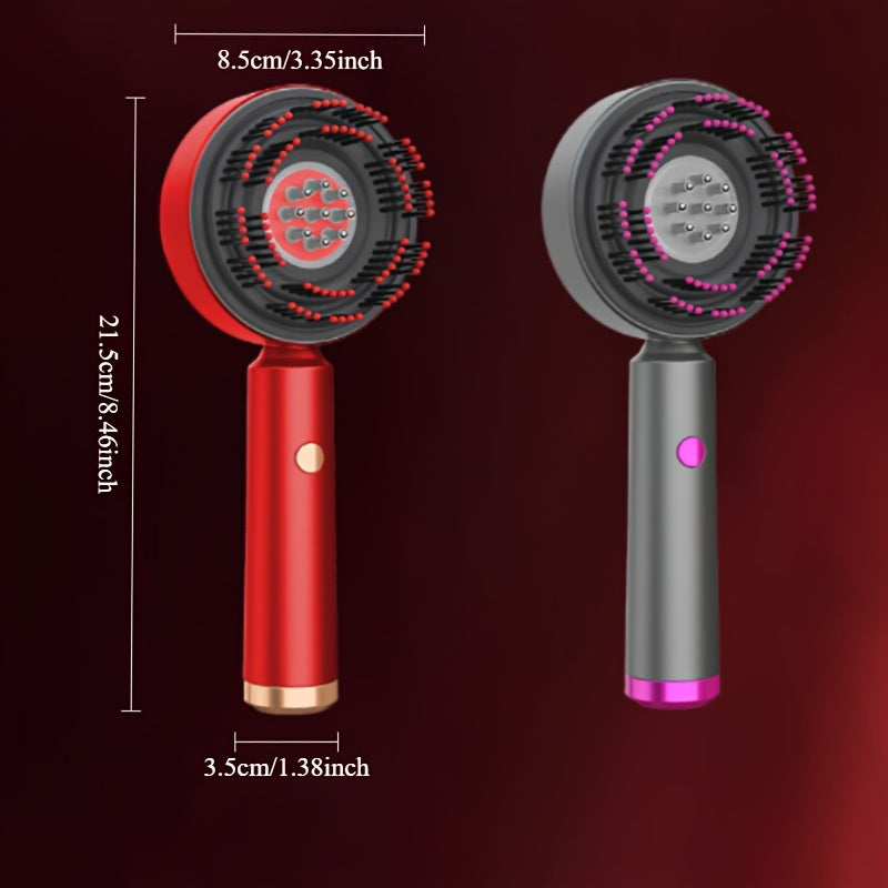 Electric Scalp Massager Comb USB Rechargeable 1500mAh Lithium Battery Red Black