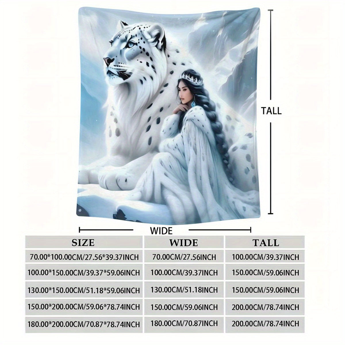 Leopard and Woman Design Flannel Fleece Blanket Hypoallergenic Washable Polyester Bedding for Living Room Couch All-Season Gift