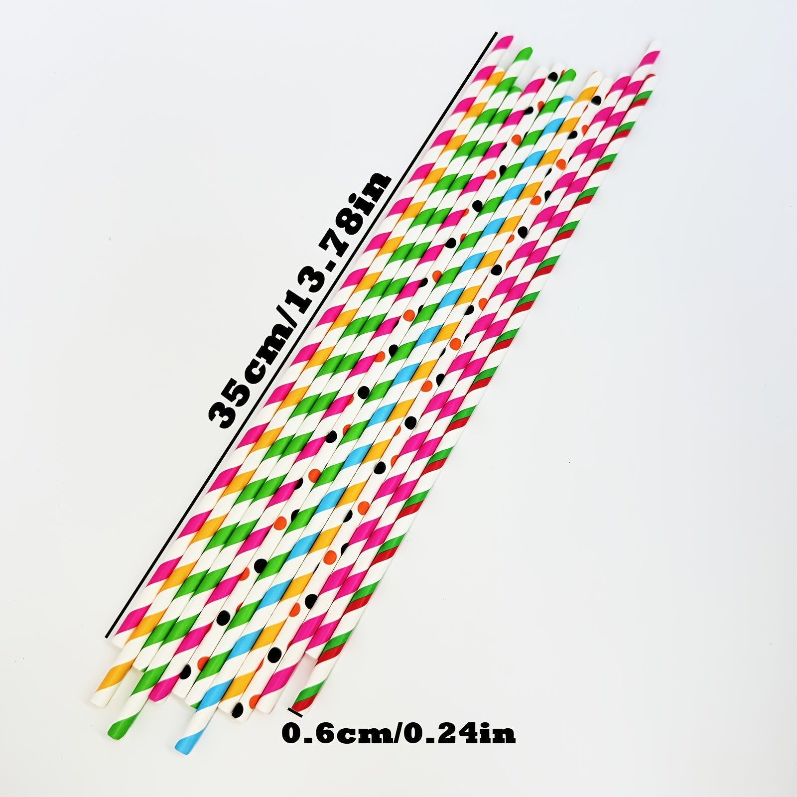 Colorful Candy Spoons Disposable Paper Sticks for Flower-Shaped Candy 6x350mm Pack of 100