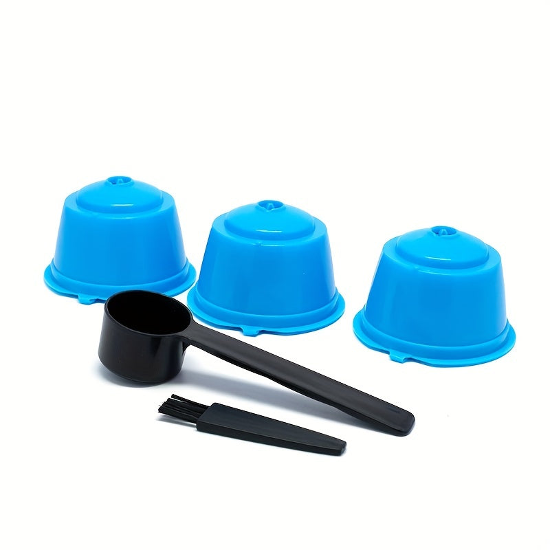3pcs Reusable Coffee Filter Cups for Dolce Gusto Capsules with Brush and Spoon