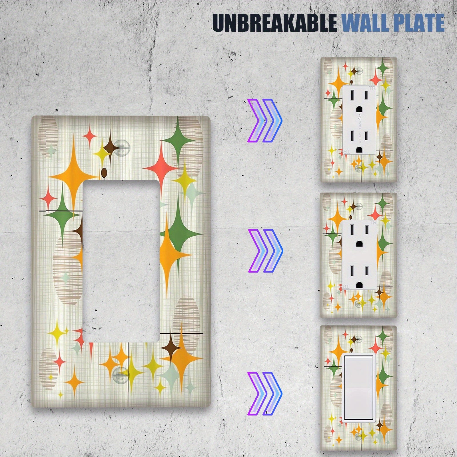 Mid-Century Modern Wall Plate Decorative Light Switch Cover Easy to Clean Versatile for Home Decor