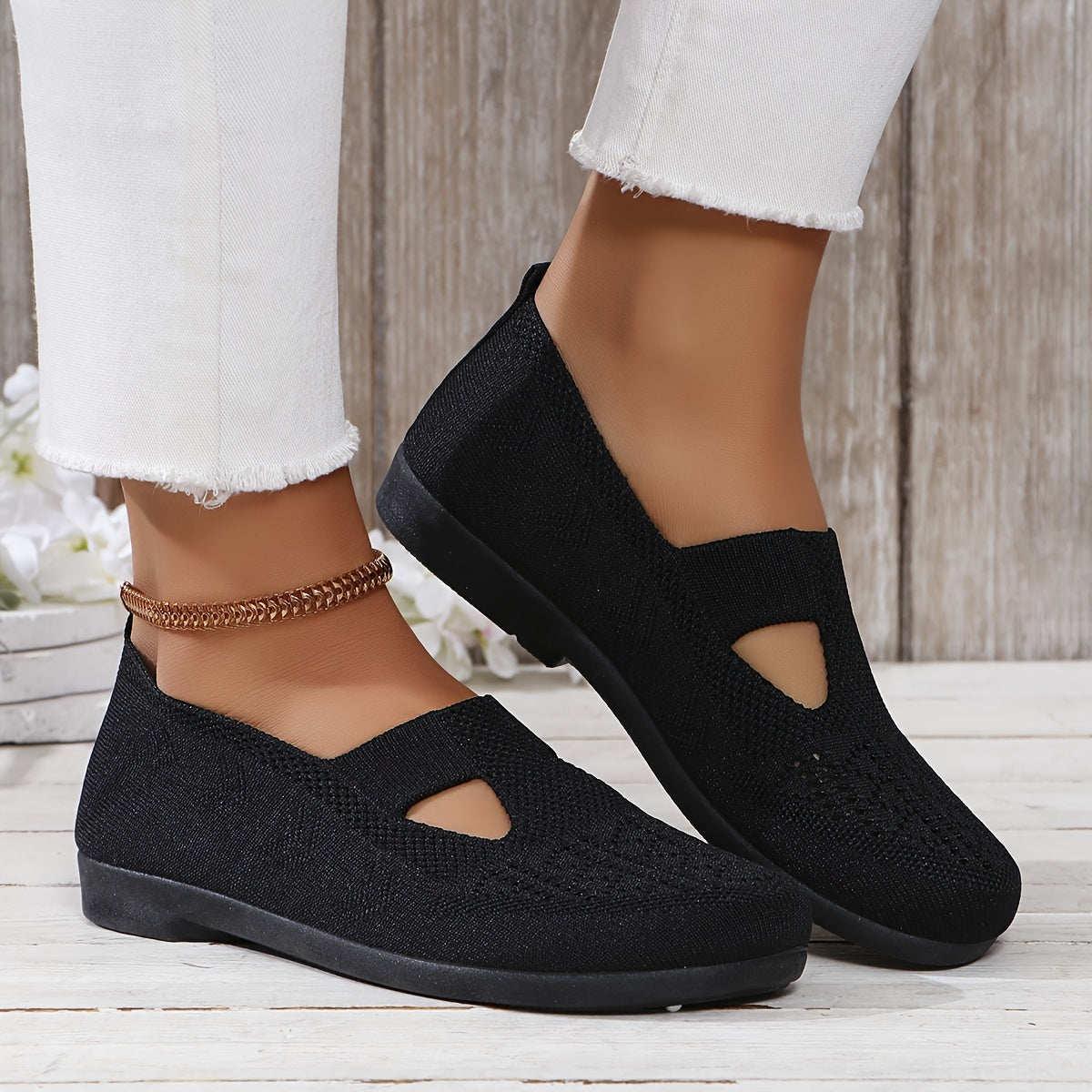 Women's Slip-On Shoes Breathable Flats Lightweight Summer Casual Shoes