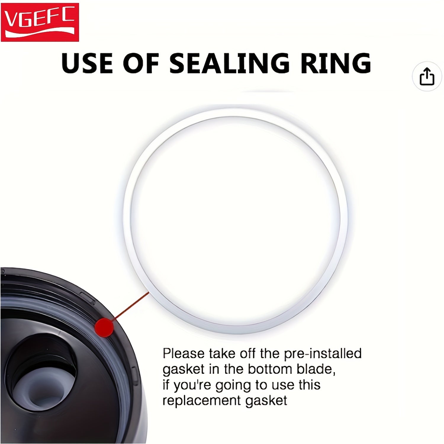 Blender uchun 2 ta oq kauchuk O-ring gasketsiligi uchun almashtirish