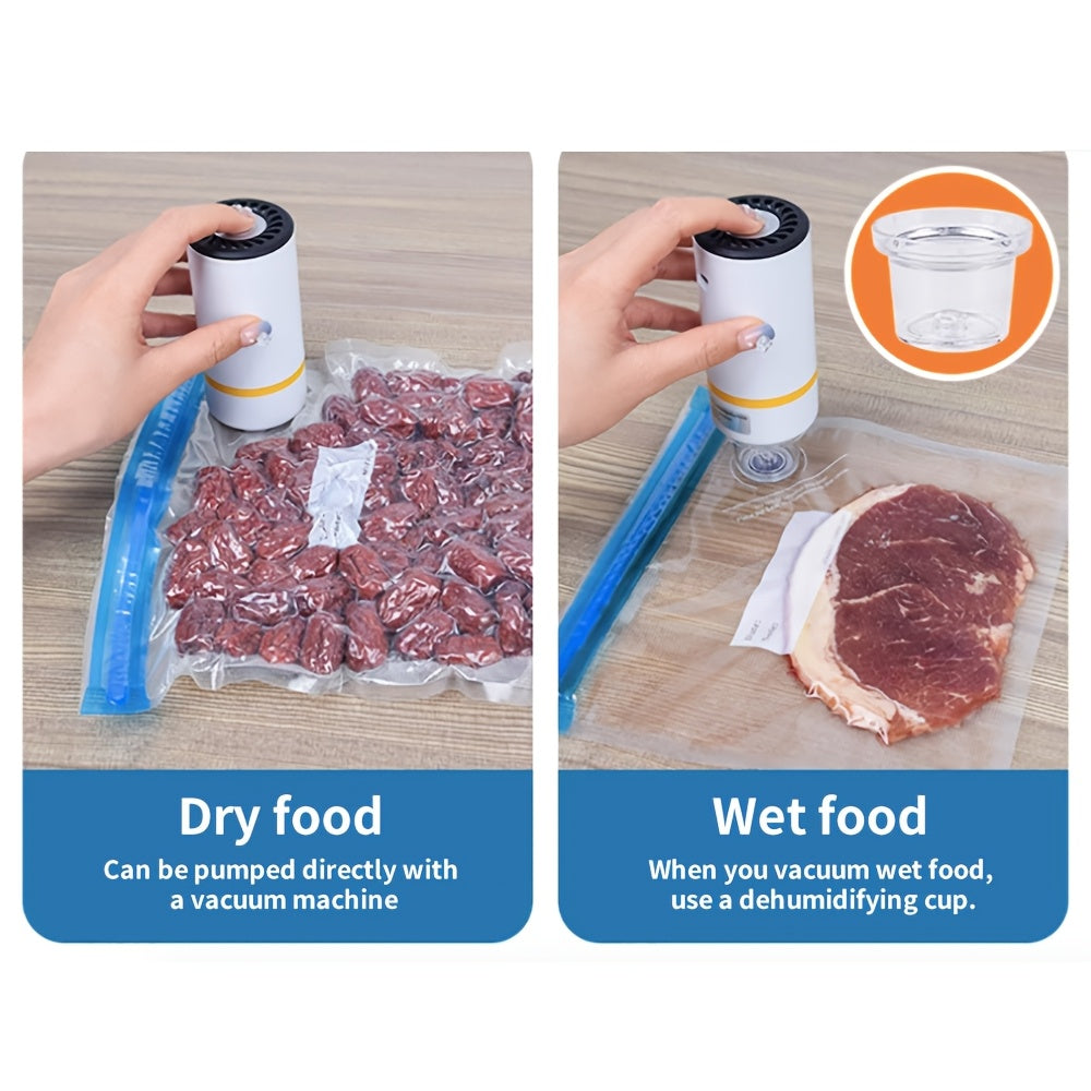 Food Vacuum Storage Set 15 Pieces with Mini Electric Vacuum Pump and Sealing Bags