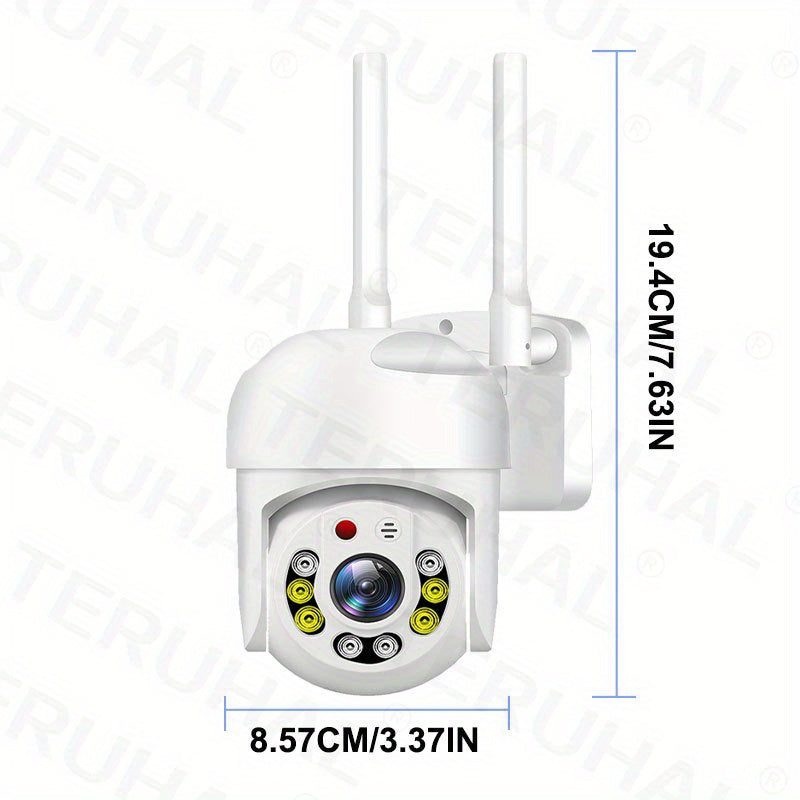 Uchastki bo'lmagan tashqi xavfsizlik kamerası 1080P To'liq HD 360 Grad Panoramik WiFi kuzatuvi